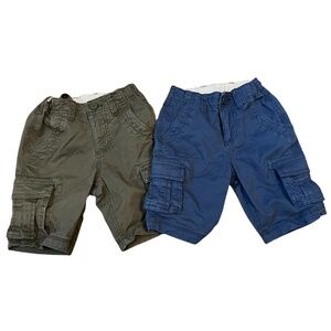 Gap Boys Cargo Shorts Olive Green and Blue 2 Pairs
